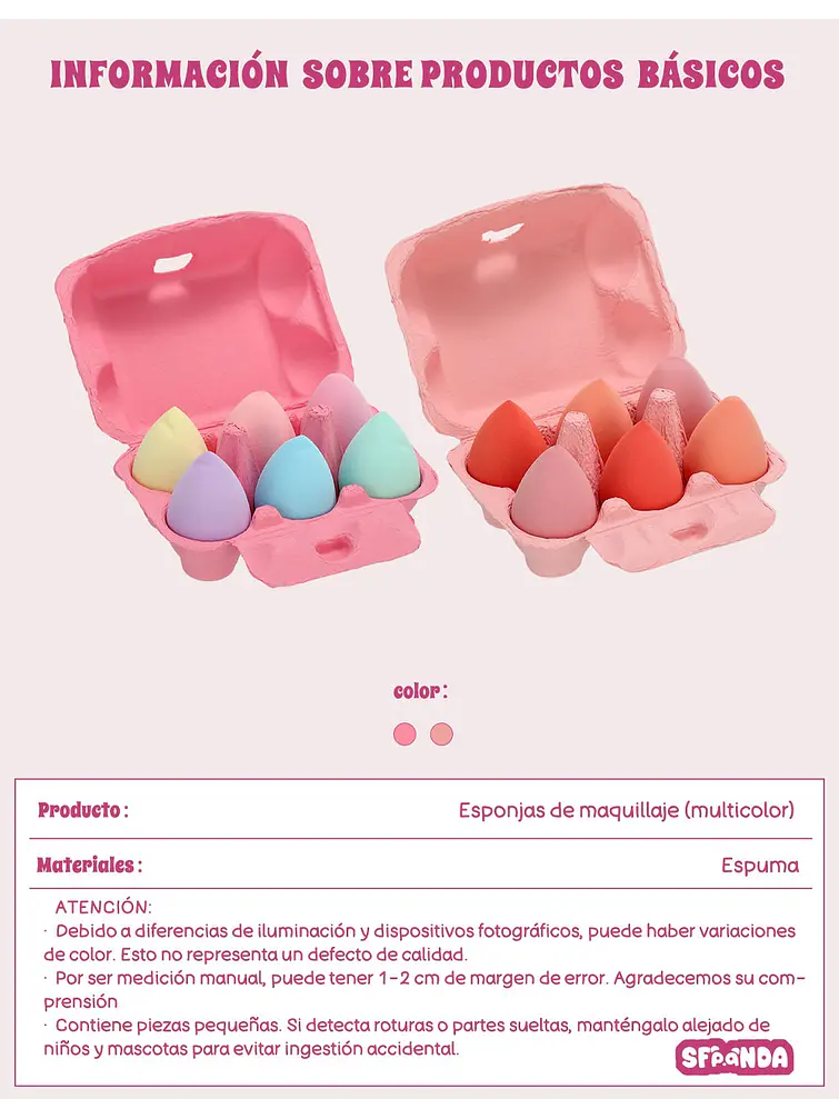 ESPONJA DE MAQUILLAJE PCS*6 11