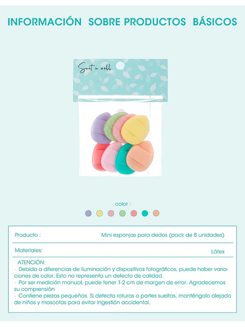 ESPONJA DE MAQUILLAJE PCS*8 6