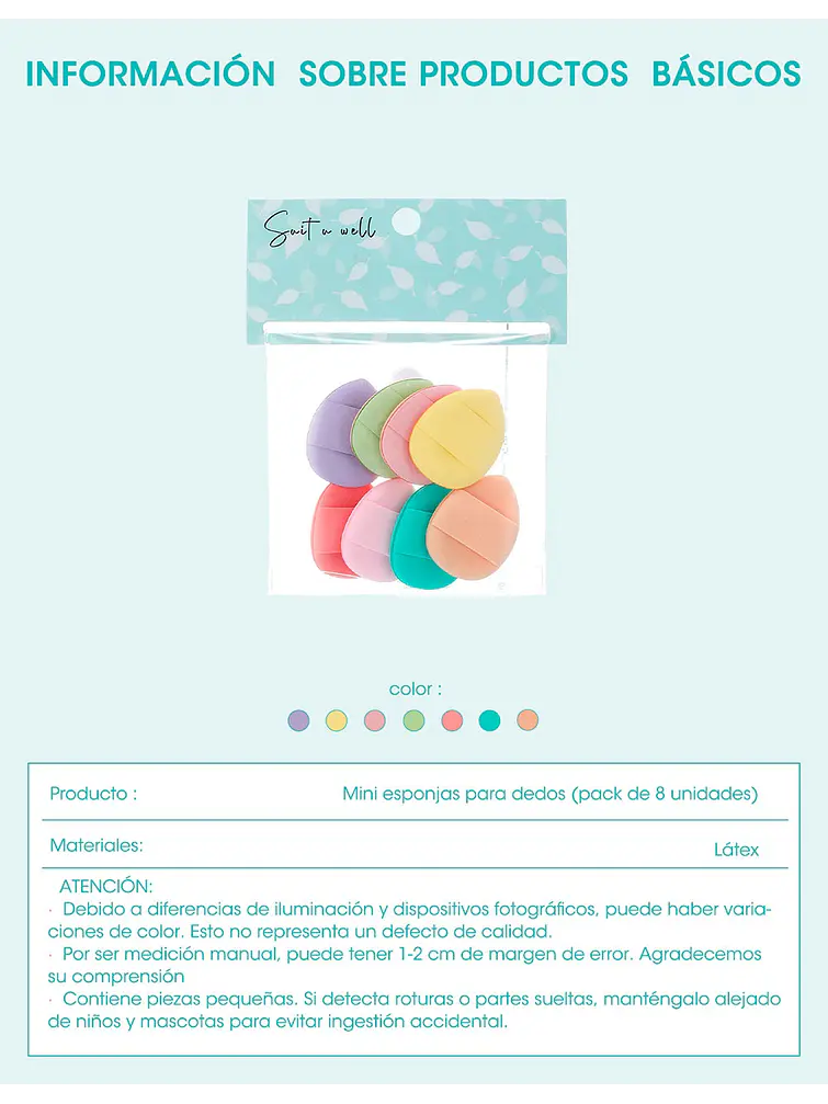 ESPONJA DE MAQUILLAJE PCS*8 6