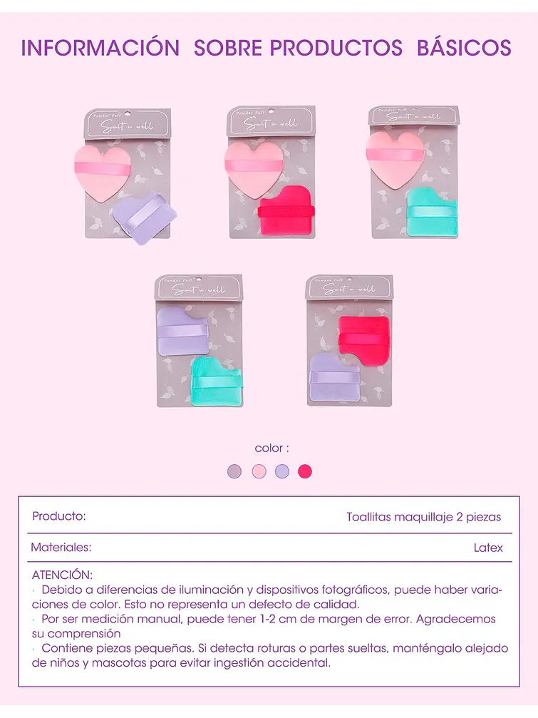 BORLAS DE MAQUILLAJE PCS*2 10