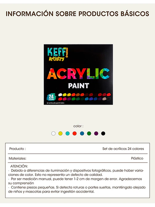 PINTURAS ACRILICAS PCS*24 6