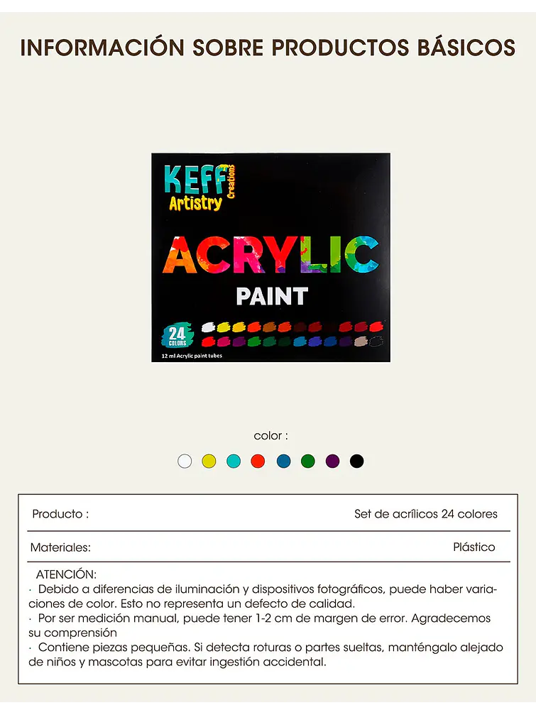 PINTURAS ACRILICAS PCS*24 6