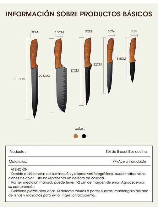 SET DE CUCHILLOS C/U 6