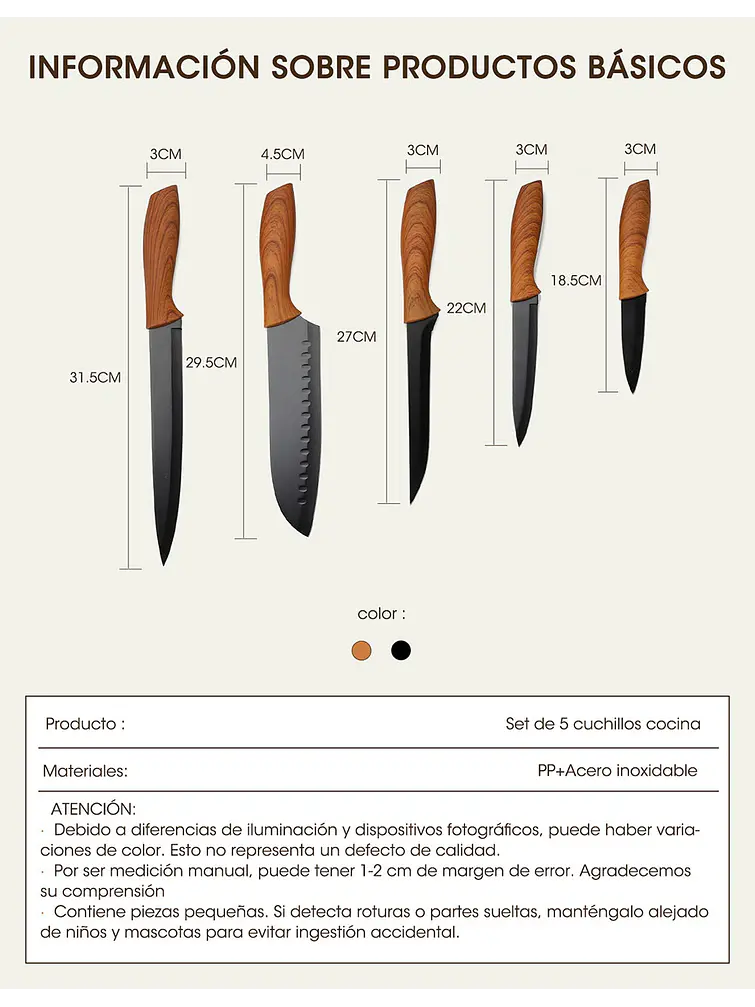 SET DE CUCHILLOS C/U 6