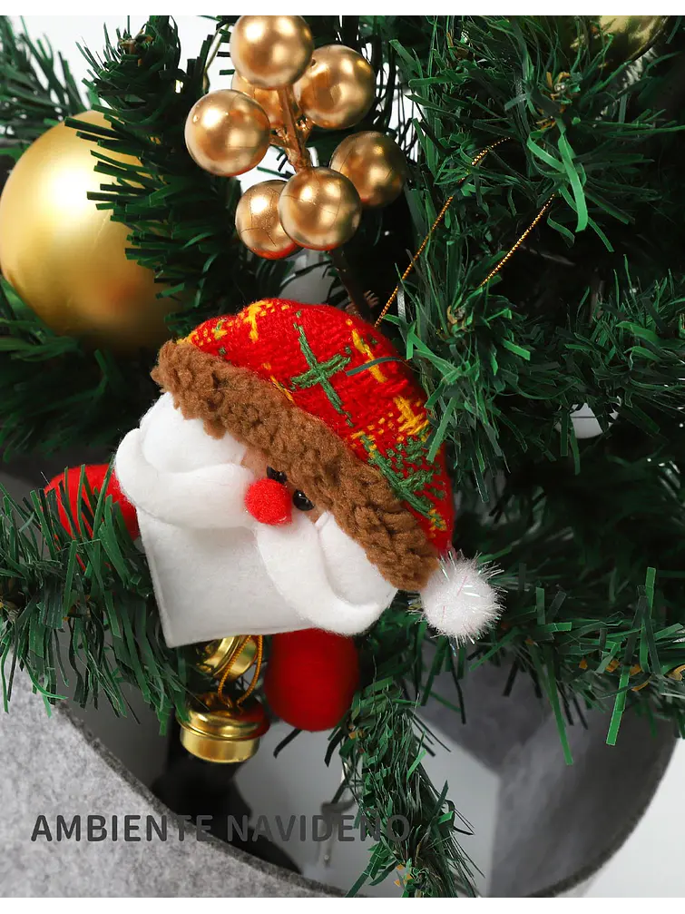 ARBOL + ADORNOS NAVIDEÑOS C/U 4