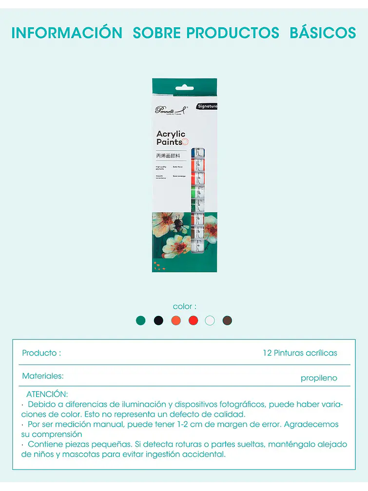 PINTURA ACRILICA 20 ML PCS*12 7