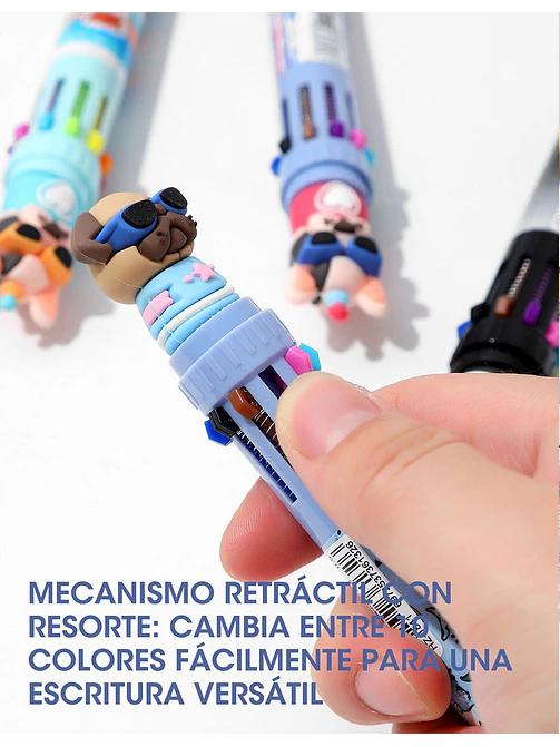 BOLIGRAFO 10 COLORES C/U 8