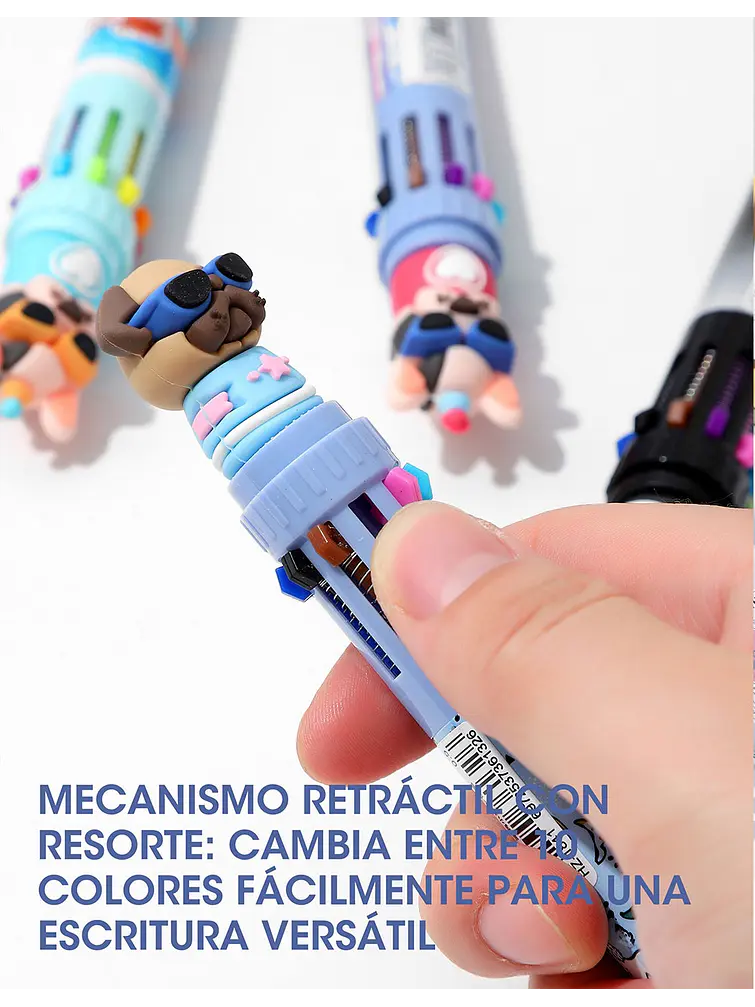 BOLIGRAFO 10 COLORES C/U 8