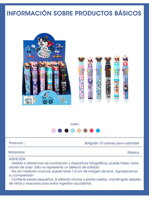BOLIGRAFO 10 COLORES C/U 9