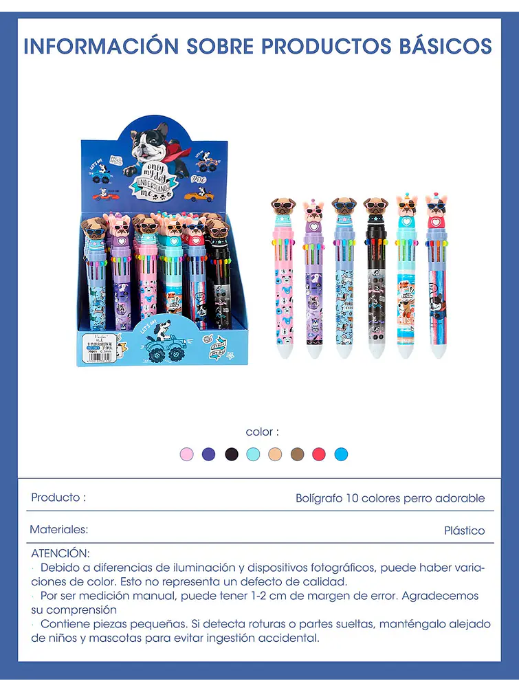 BOLIGRAFO 10 COLORES C/U 9
