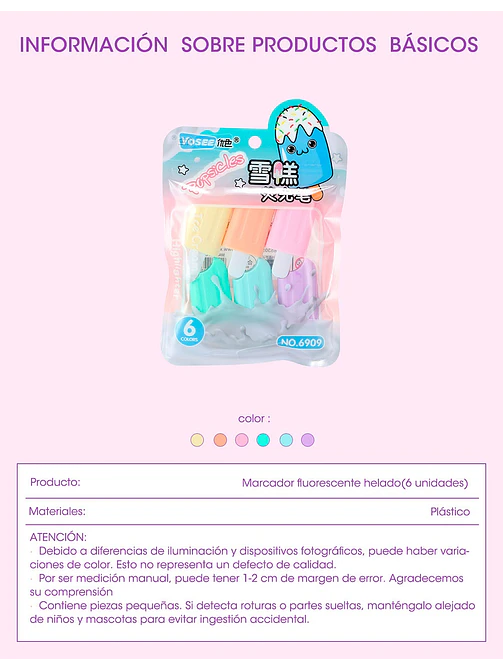 MARCADORES PCS*6 7