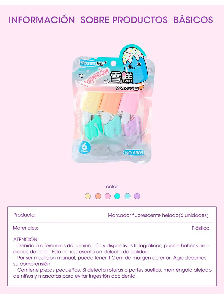 MARCADORES PCS*6 7