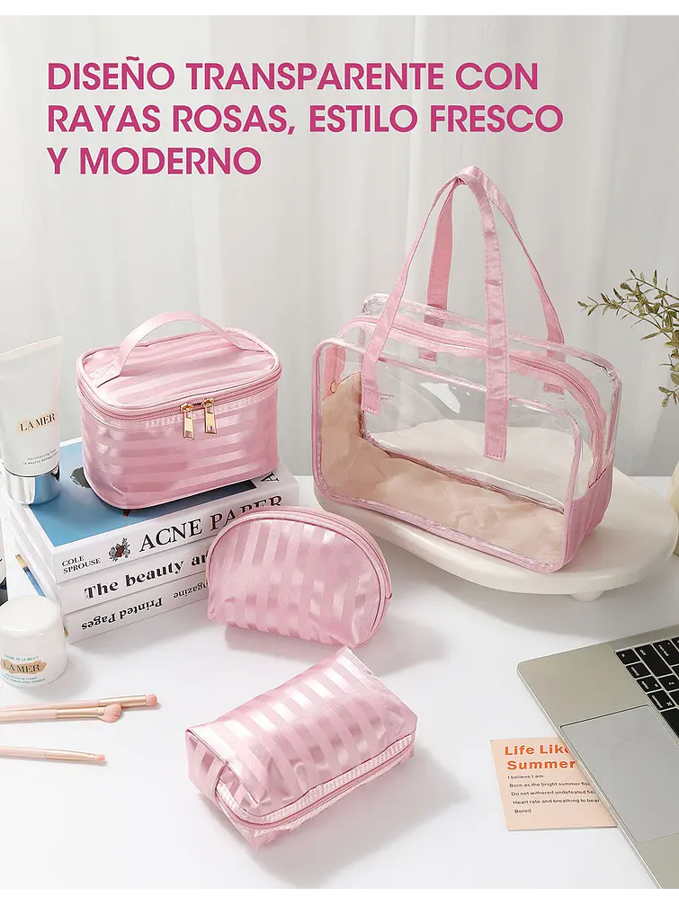 SET DE 4 PORTACOSMETICOS C/U 10