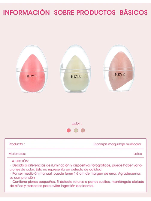ESPONJA DE MAQUILLAJE C/U 10