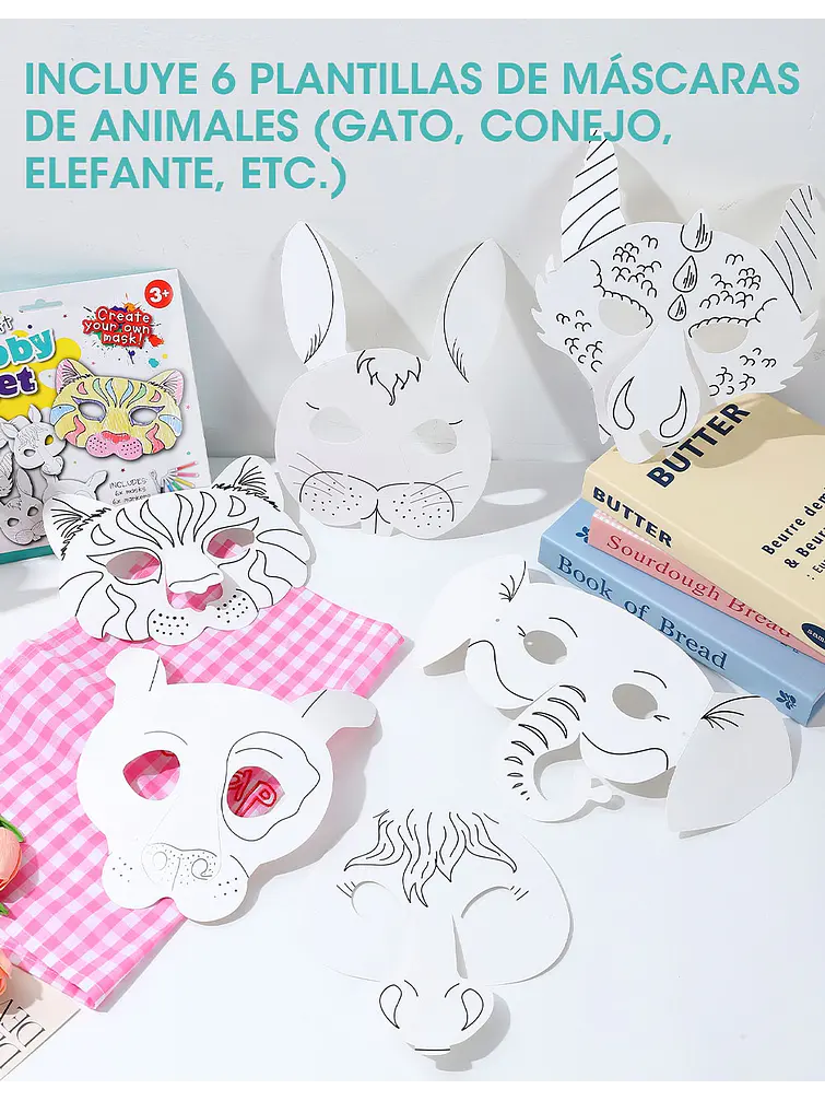 MASCARAS DE PAPEL PCS*6 3