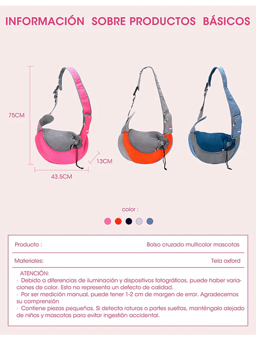 BOLSO PARA MASCOTAS C/U 10
