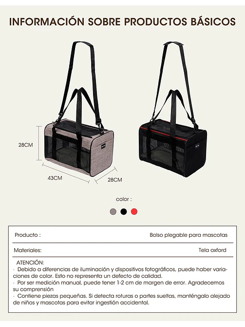 BOLSO PARA MASCOTAS C/U 9