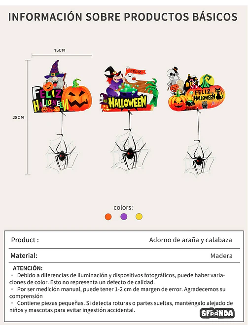 ADORNO DE HALLOWEEN C/U 9