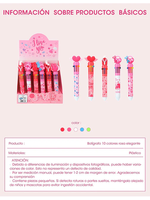 BOLIGRAFO 10 COLORES C/U 13