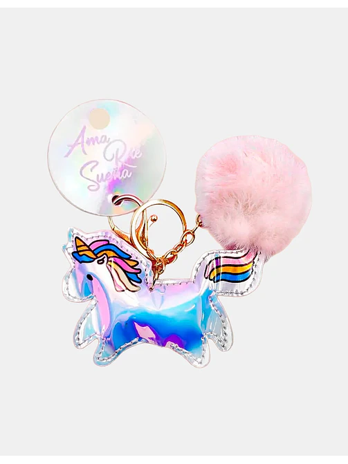 LLAVERO POMPON UNICORNIO C/U 1