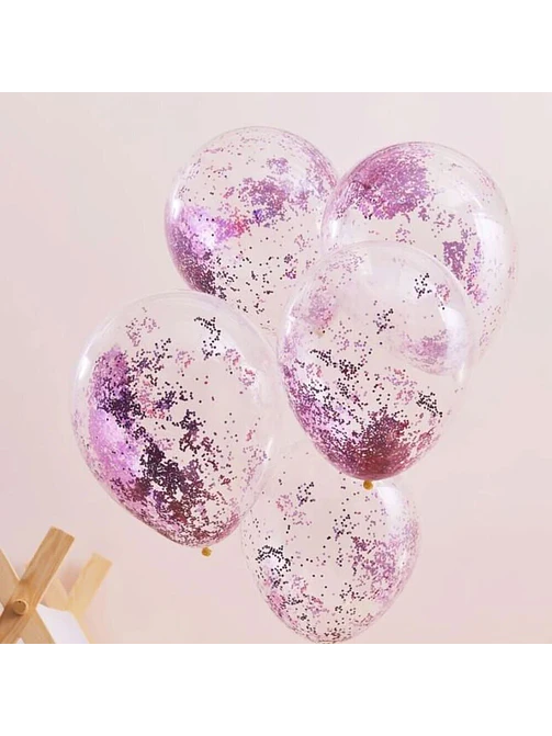 GLOBO LED CON CONFETI Ø20