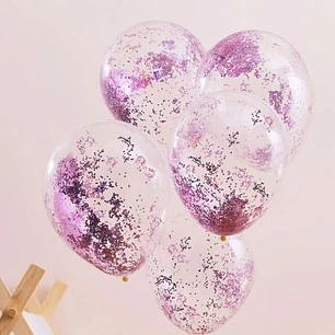 GLOBO LED CON CONFETI Ø20