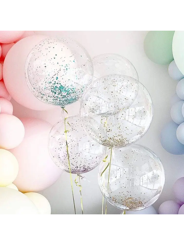 GLOBO LED CON CONFETI Ø20