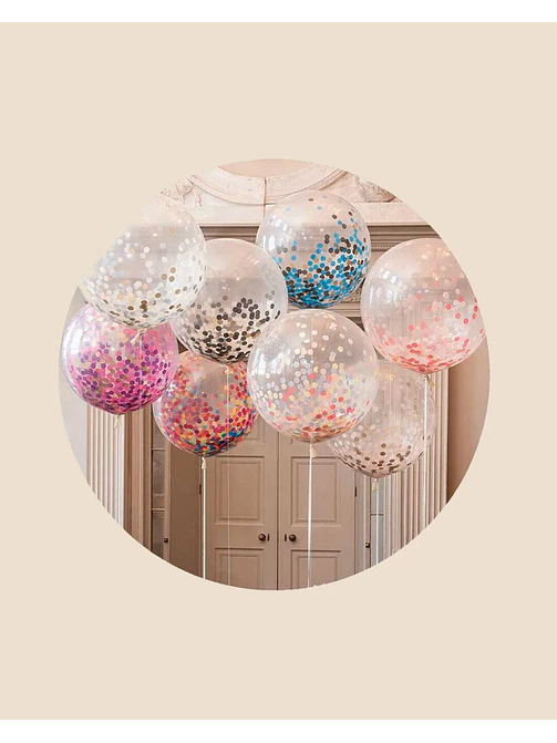 GLOBO LED CON CONFETI Ø20