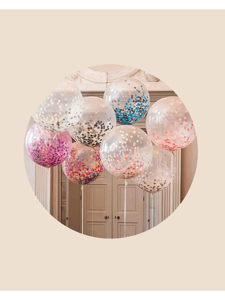 GLOBO LED CON CONFETI Ø20