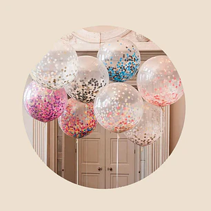 GLOBO LED CON CONFETI Ø20