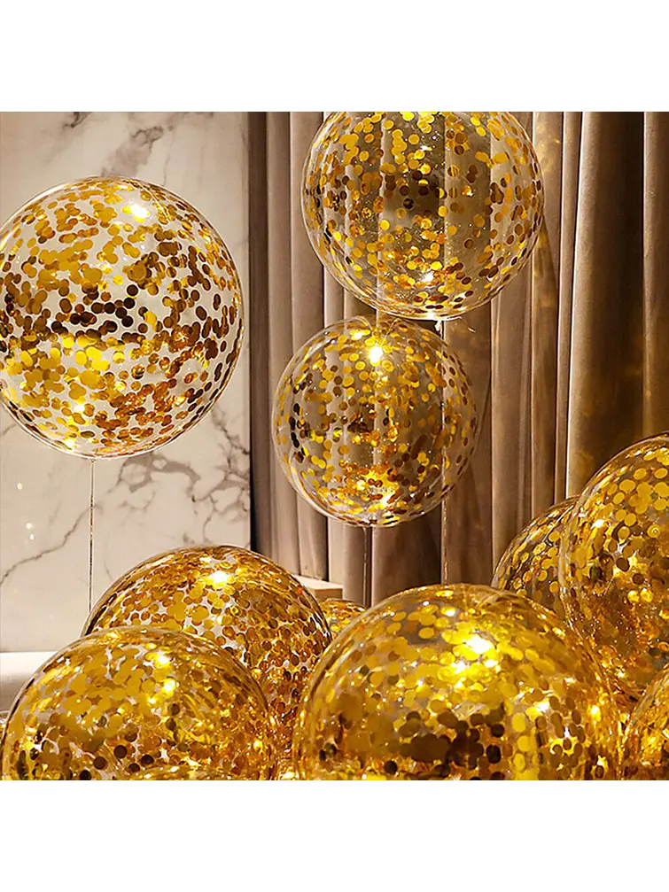 GLOBO LED CON CONFETI Ø20