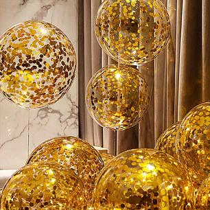 GLOBO LED CON CONFETI Ø20
