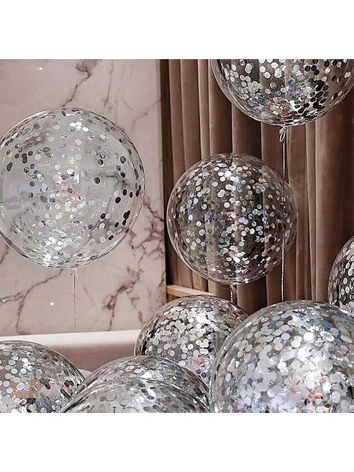 GLOBO LED CON CONFETI Ø20