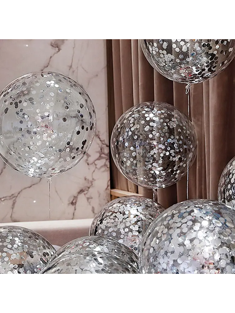 GLOBO LED CON CONFETI Ø20