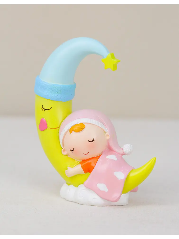 ADORNO DE BEBE CON LUNA C/U 2