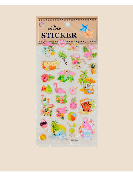 STICKER FLAMENCO/UNICORNIO C/U 3