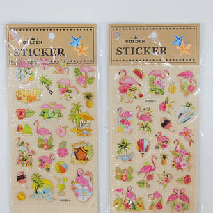 STICKER FLAMENCO/UNICORNIO C/U