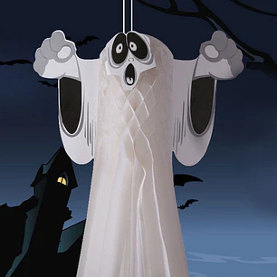 ADORNO DE PAPEL HALLOWEEN FANTASMA C/U            