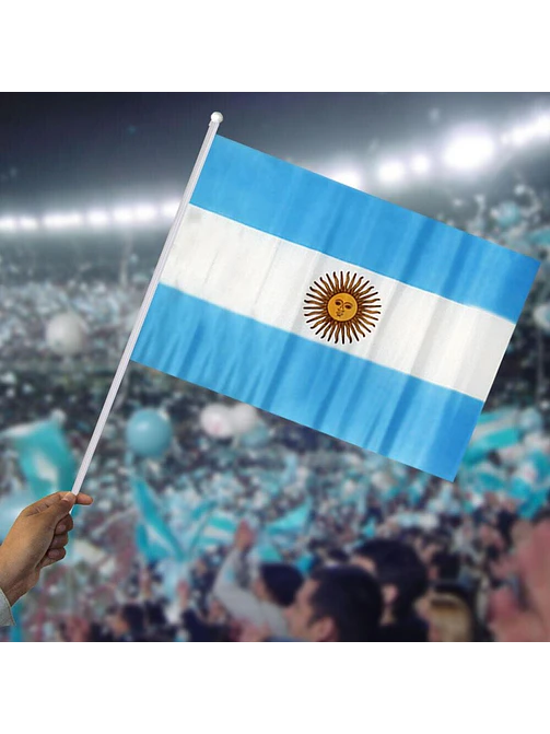 BANDERA ARGENTINA CON MANGO 30*45 C/U 2