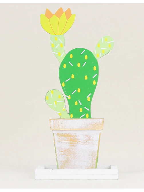 ADORNO DE MADERA CACTUS C/U 2