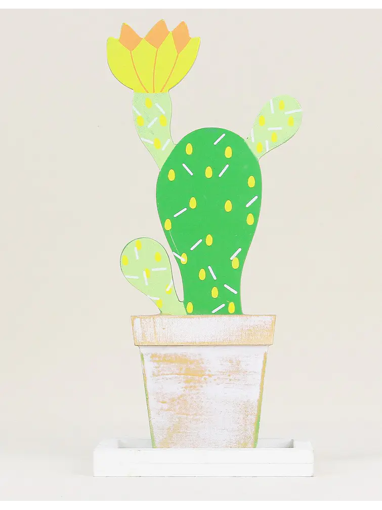 ADORNO DE MADERA CACTUS C/U 2