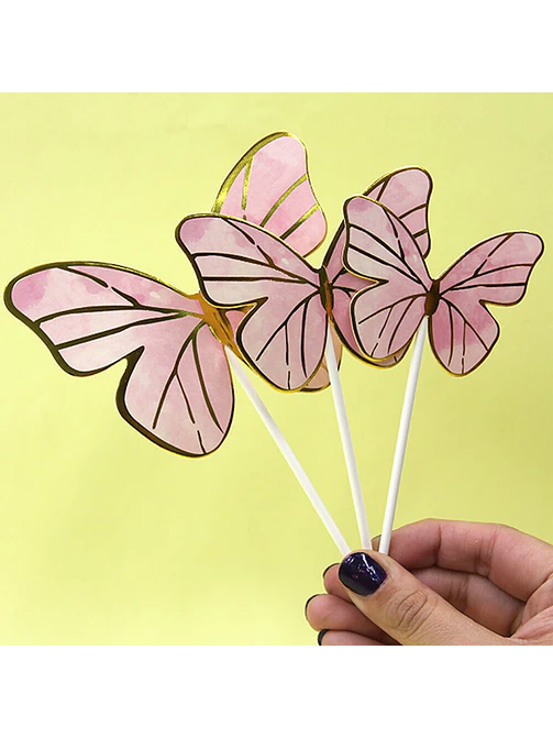 ADORNO PARA TORTA MARIPOSAS Y PRINCESA C/U 2