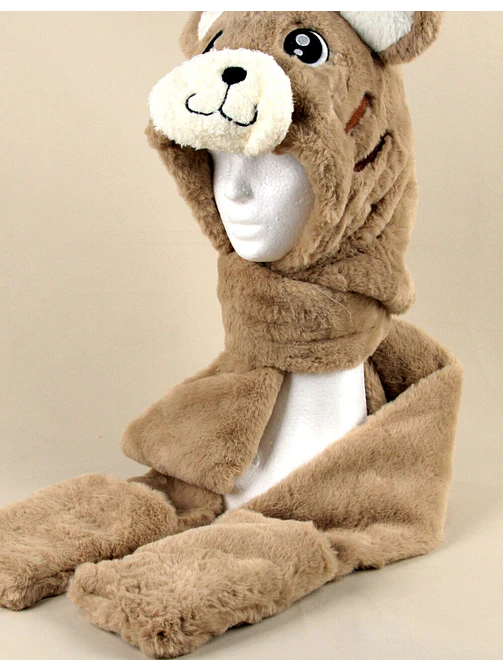 GORRO CON BUFANDA INFANTIL OSO C/U 2