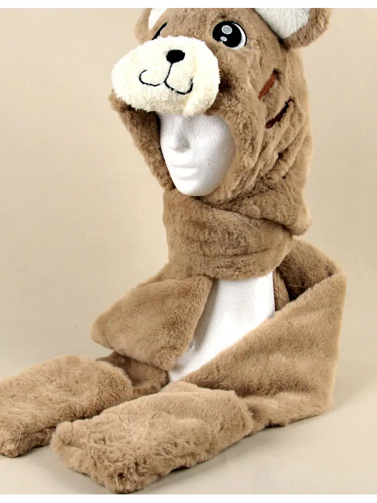 GORRO CON BUFANDA INFANTIL OSO C/U 2