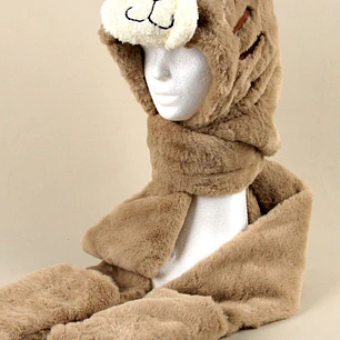 GORRO CON BUFANDA INFANTIL OSO C/U