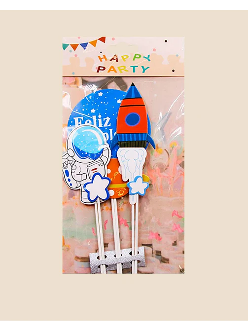 ADORNO PARA TORTA ESPACIAL C/U 3