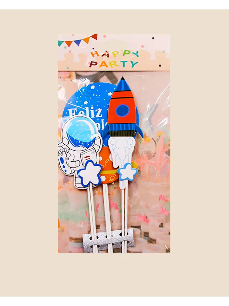 ADORNO PARA TORTA ESPACIAL C/U 3