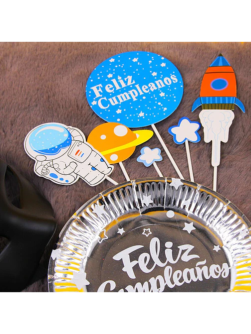 ADORNO PARA TORTA ESPACIAL C/U 2