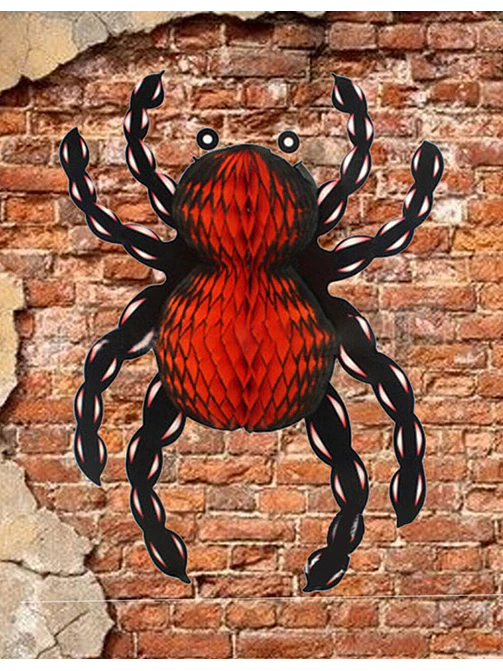 ADORNO DE PAPEL HALLOWEEN ARAÑA C/U                3