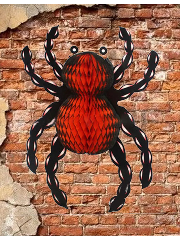 ADORNO DE PAPEL HALLOWEEN ARAÑA C/U                3